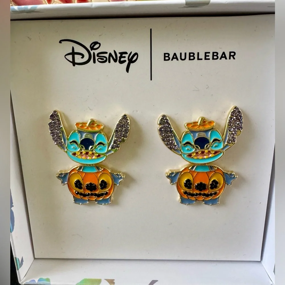 BaubleBar x Disney Stitch Earrings - Halloween Pumpkin